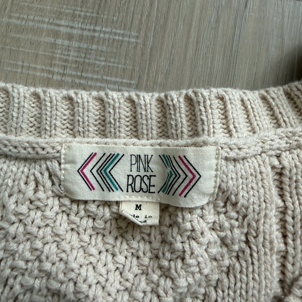 Cream Cable Knit Sweater Dress - Picture 3 of 3